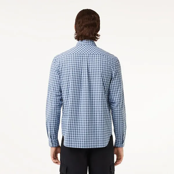 Áo Sơ Mi Dài Tay Nam Lacoste Men's Striped Loose-fit Poplin Shirt CH0894 - IR8 Màu Xanh Navy Size 39