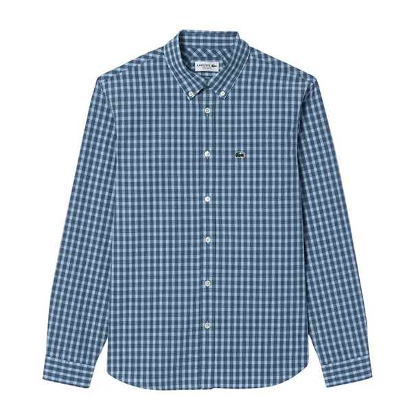 Áo Sơ Mi Dài Tay Nam Lacoste Men's Striped Loose-fit Poplin Shirt CH0894 - IR8 Màu Xanh Navy Size 39