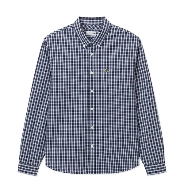 Áo Sơ Mi Dài Tay Nam Lacoste Men's Striped Loose-fit Poplin Shirt CH0894 - QRN Màu Navy Size 39