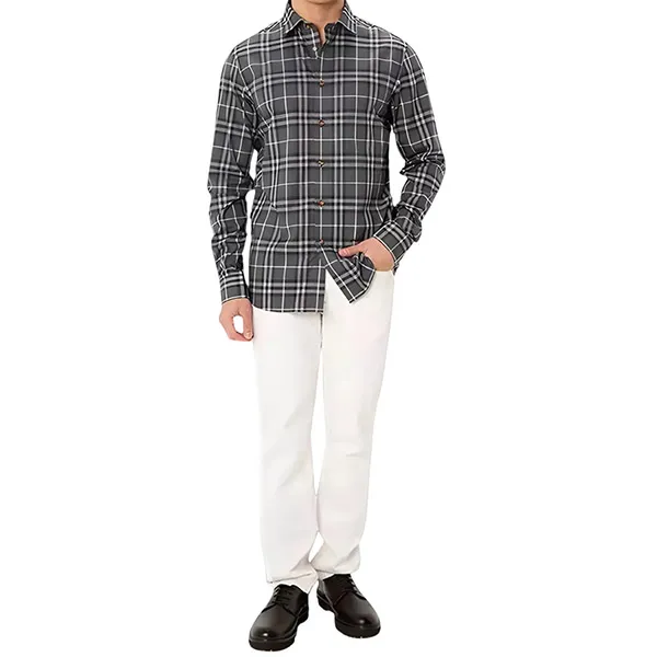 Áo Sơ Mi Nam Burberry Shefford Seal Grey Shirt 809897 Màu Xám Size XS