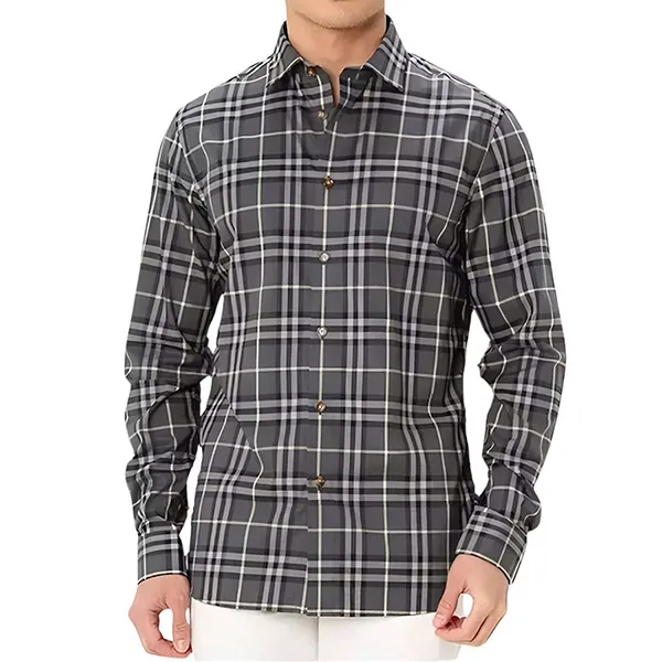 Áo Sơ Mi Nam Burberry Shefford Seal Grey Shirt 809897 Màu Xám Size XS