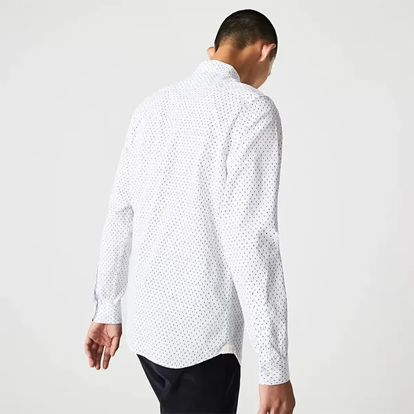 Áo Sơ Mi Nam Dài Tay Lacoste Men’s Slim Fit Shirt CH8953-522 Màu Trắng Size 39