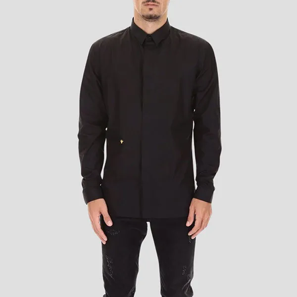 Áo Sơ Mi Nam Dior Black With Bee Logo Embroidered 733C554B2088 Màu Đen Size 37