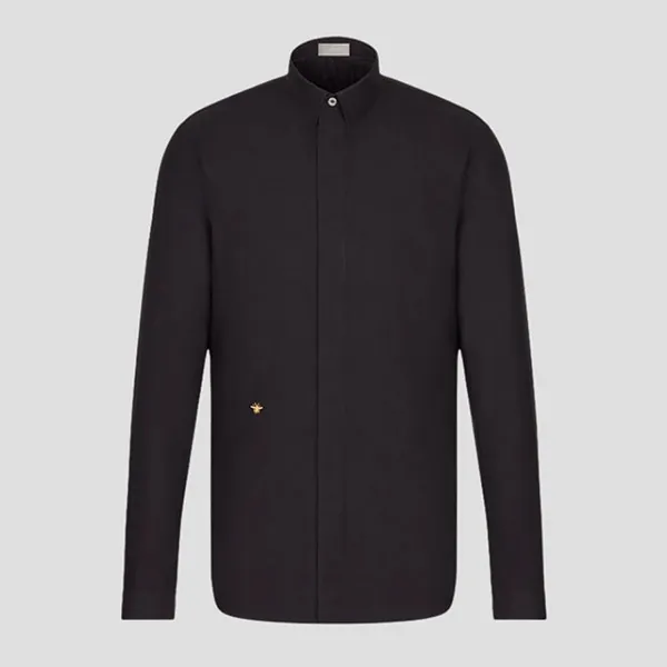 Áo Sơ Mi Nam Dior Black With Bee Logo Embroidered 733C554B2088 Màu Đen Size 37