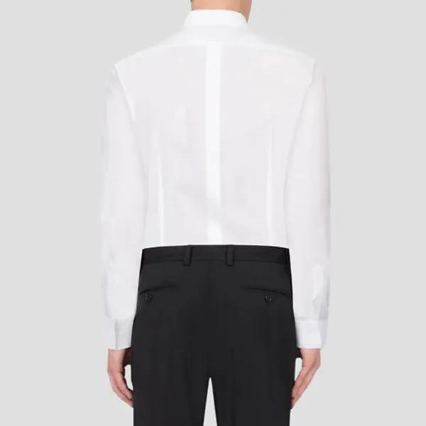 Áo Sơ Mi Nam Dolce & Gabbana D&G White With Logo Embroidered Gold Fit G5HX4Z FU5K9 Màu Trắng Size 39