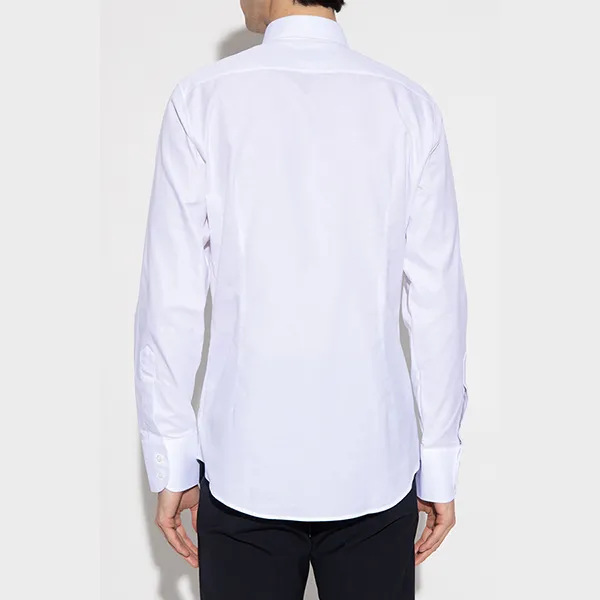 Áo Sơ Mi Nam Dsquared2 White Shirt With Logo Slim S74DM0708 S47420-100 Màu Trắng Size 46