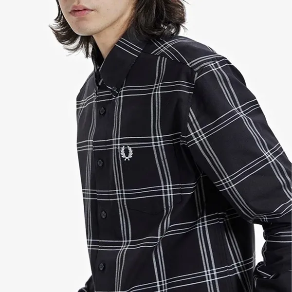 Áo Sơ Mi Nam Fred Perry Check Shirt M4693 - 102 Màu Đen Size XS