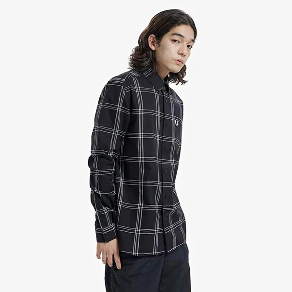 Áo Sơ Mi Nam Fred Perry Check Shirt M4693 - 102 Màu Đen Size XS