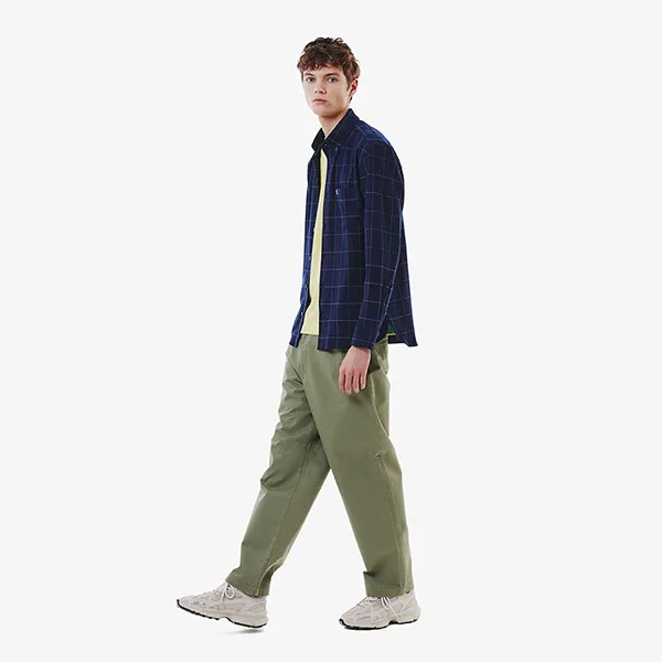 Áo Sơ Mi Tay Dài Nam Lacoste Men's Graph Check Jersey Button Down Shirt CH6416 - 166 Màu Xanh Navy Size 40