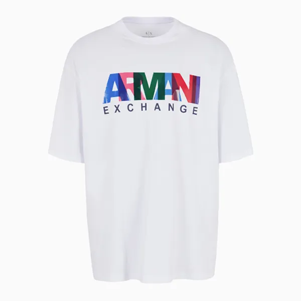 Áo Thun Nam Armani Exchange Chữ Nhiều Màu 3DZTKA ZJH4Z Tshirt Màu Trắng Size S