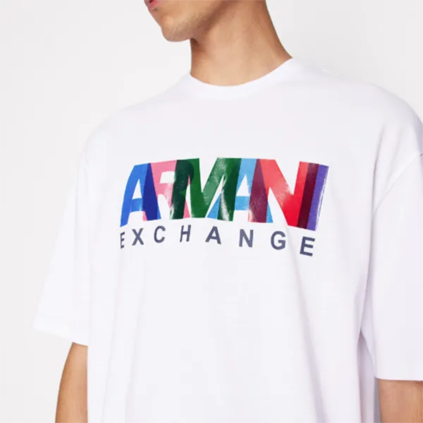 Áo Thun Nam Armani Exchange Chữ Nhiều Màu 3DZTKA ZJH4Z Tshirt Màu Trắng Size S