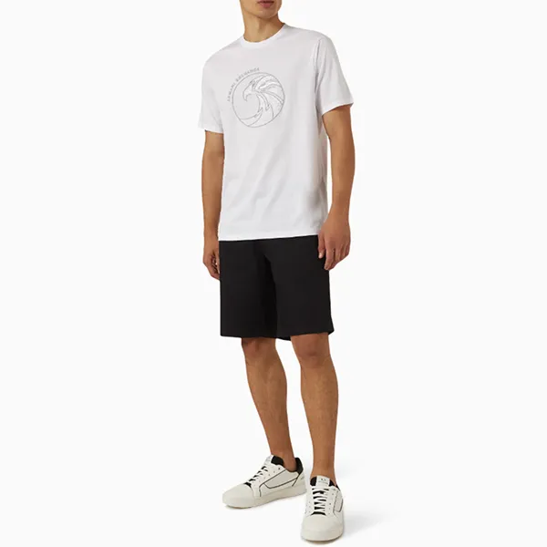 Áo Thun Nam Armani Exchange Logo Tròn 7VZTRD ZJ9AZ Tshirt Màu Trắng Size S