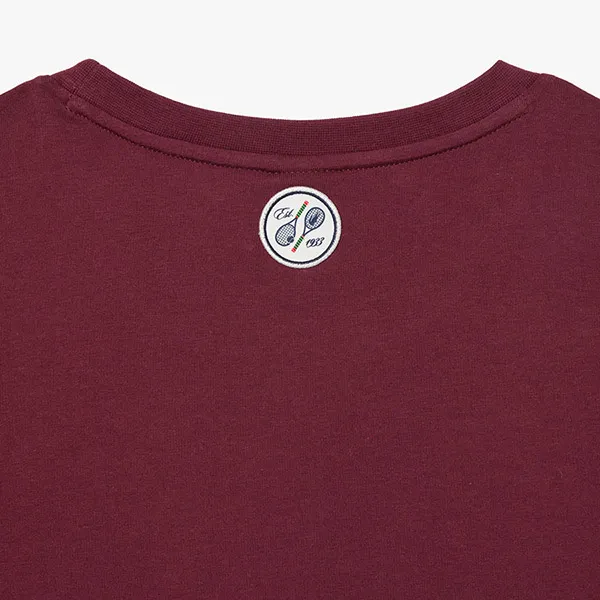 Áo Thun Nam Lacoste Roland-Garros Edition Cotton Tennis Tshirt TH7905 IXZ Màu Đỏ Đô Size 3