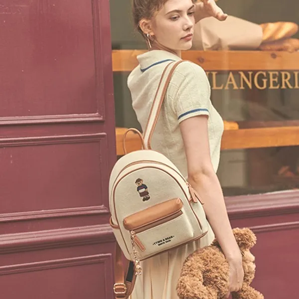 Balo Nữ Guoo Bear GU8005 Màu Be Nâu Size M