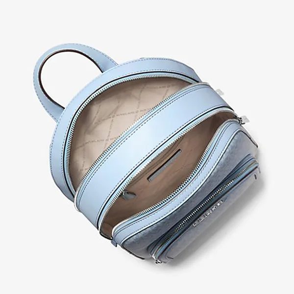 Balo Nữ Michael Kors MK Jaycee Medium Ombré Signature Logo Backpack 35R5S8TB8V Màu Xanh Nhạt