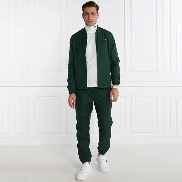 Bộ Quần Áo Gió Tennis/Pickleball Nam Lacoste Sport Recycled Fabric Tennis Tracksuit WH1792 Màu Xanh Lá Size 2