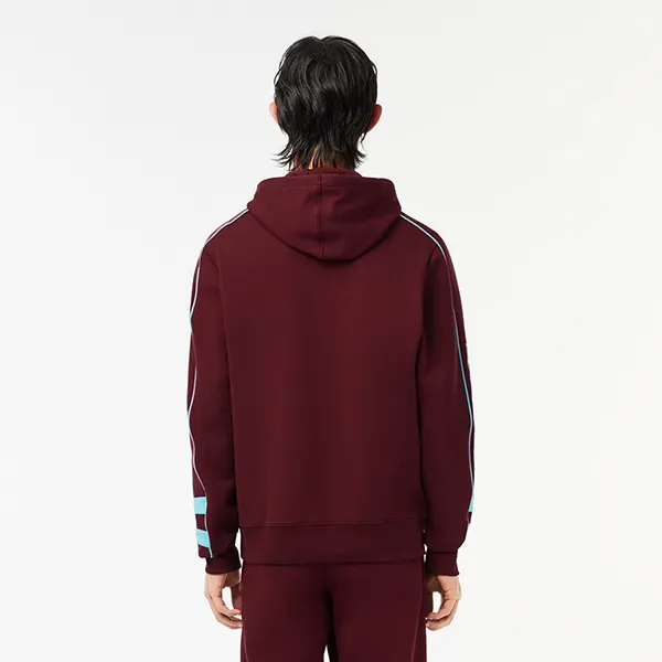 Bộ Quần Áo Nỉ Nam Lacoste Fleece Jogging In Burgundy/Turquoise Màu Đỏ Đô Size 2