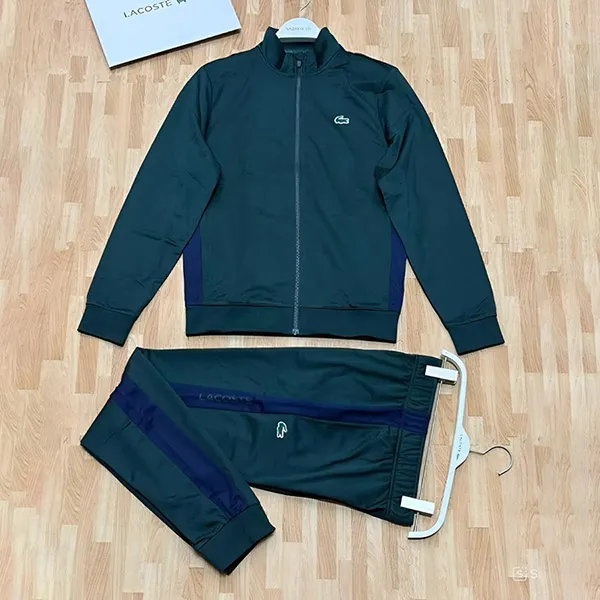 Bộ Thể Thao Nam Lacoste Tennis Sportsuit Colourblock Form Slim Màu Xanh Đậm