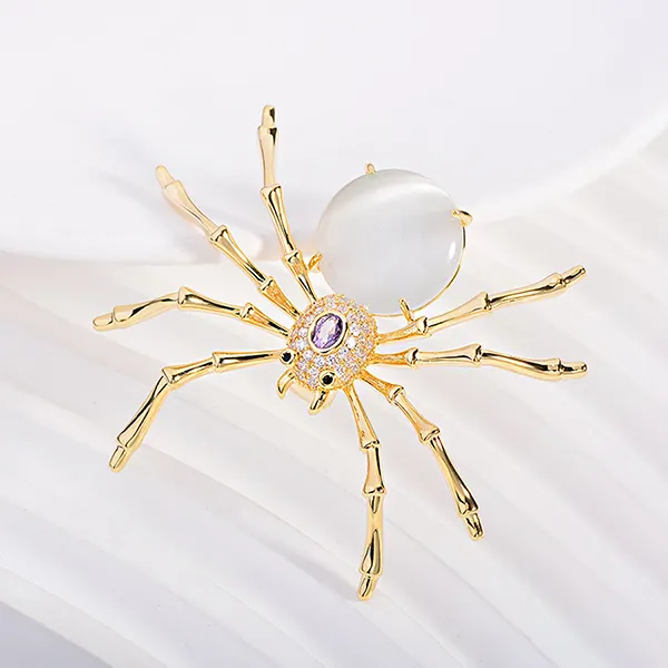 Cài Áo Nữ Meri Charming Spider BR928 Màu Vàng