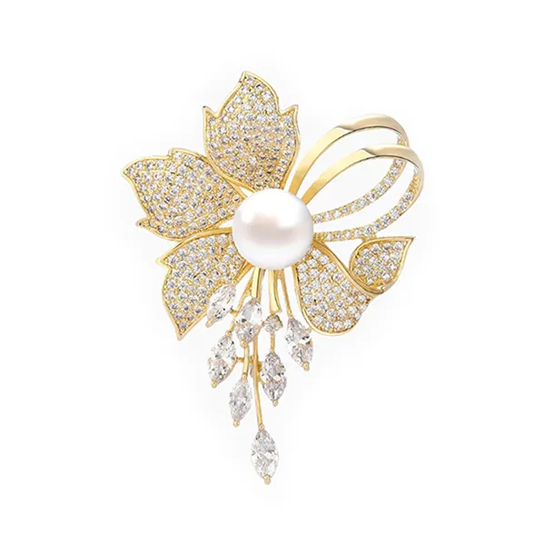 Cài Áo Nữ Meri Glowing Flower BR940 Màu Vàng