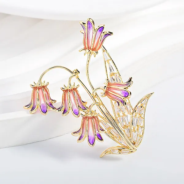 Cài Áo Nữ Meri Shimmering Petals BR934 Màu Vàng