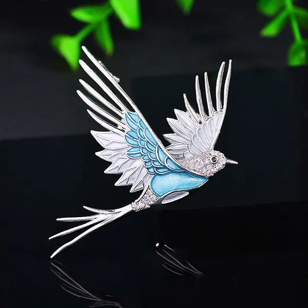 Cài Áo Nữ Meri Sky Dancer BR931 Màu Xanh Bạc