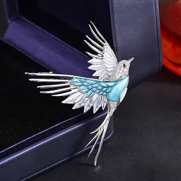 Cài Áo Nữ Meri Sky Dancer BR931 Màu Xanh Bạc