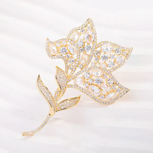 Cài Áo Nữ Meri Whispering Branch BR929 Màu Vàng