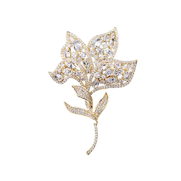 Cài Áo Nữ Meri Whispering Branch BR929 Màu Vàng