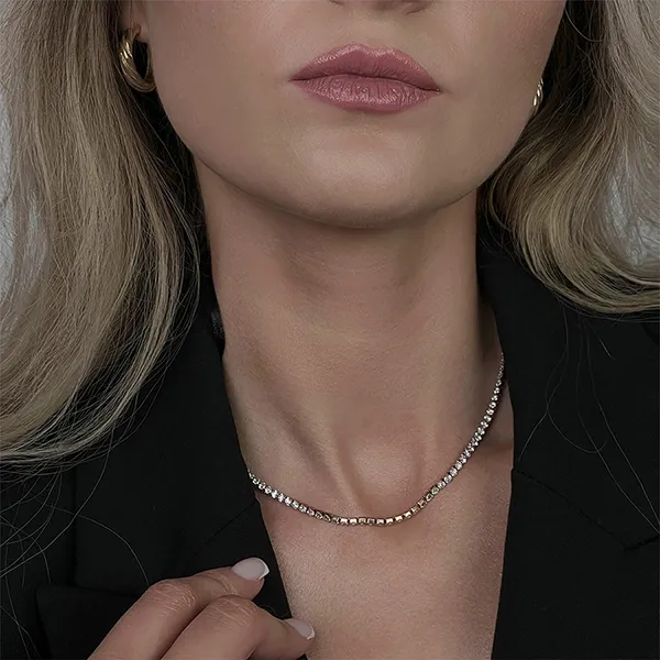 Dây Chuyền Nữ Daniel Wellington Classic Tennis Necklace DW00400390 Màu Vàng Hồng