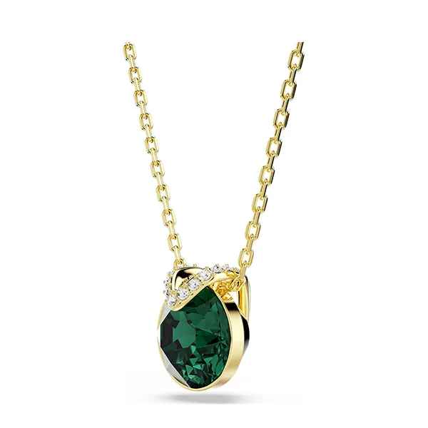 Dây Chuyền Nữ Swarovski Bella V Pendant Round Cut Green Gold-Tone Plated 5735387 Màu Xanh Vàng