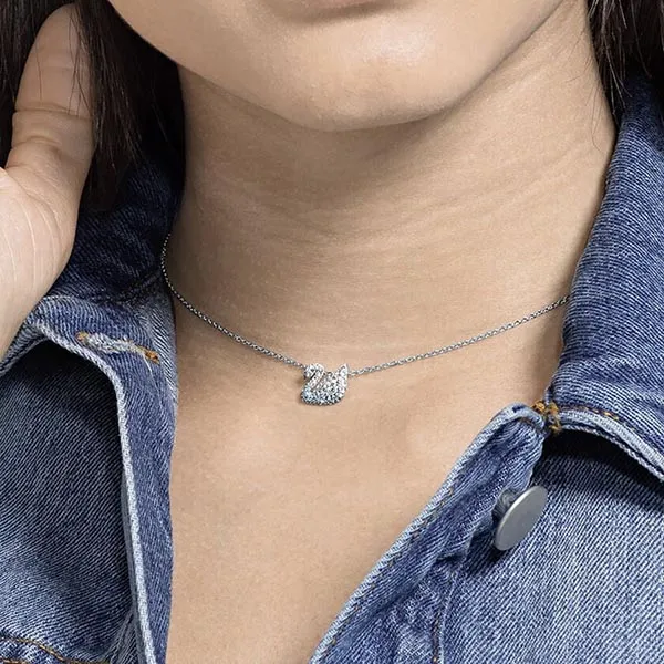 Dây Chuyền Nữ Swarovski Blue Iconic Swan Pendant Small 5512094 Màu Bạc