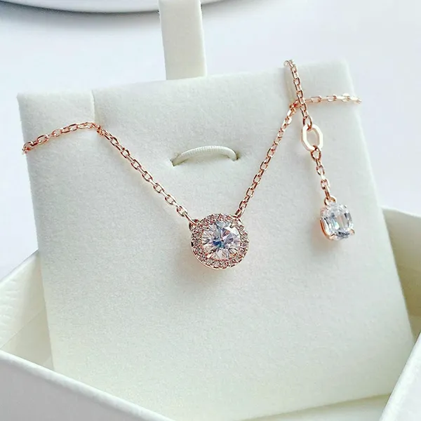 Dây Chuyền Nữ Swarovski Constella Pendant Round Cut, Pavé, White, Rose Gold-Tone Plated 5636272 Màu Vàng Hồng