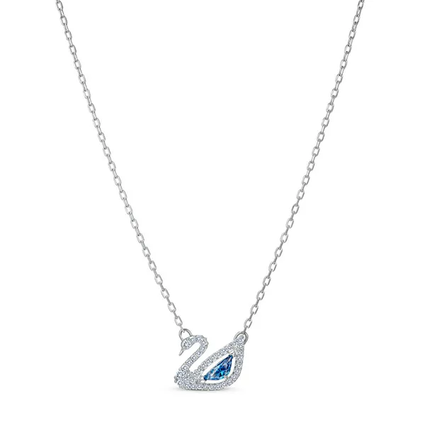 Dây Chuyền Nữ Swarovski Dazzling Swan Blue Necklace By Swarovski Bracelet 5563464 Màu Bạc (Box Xanh)