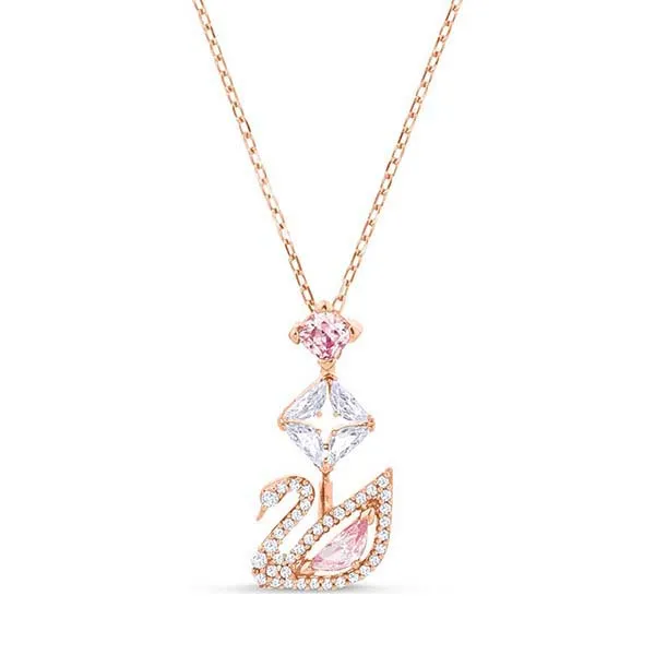 Dây Chuyền Swarovski Swan Pendant Swan, Pink, Rose Gold-Tone Plated 5473024 Màu Vàng Hồng