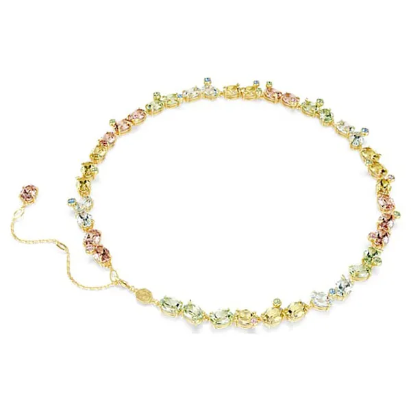 Dây Chuyền Nữ Swarovski Gema Tennis Necklace Mixed Cuts, Multicolored, Gold-tone Plated 5714836 Phối Màu