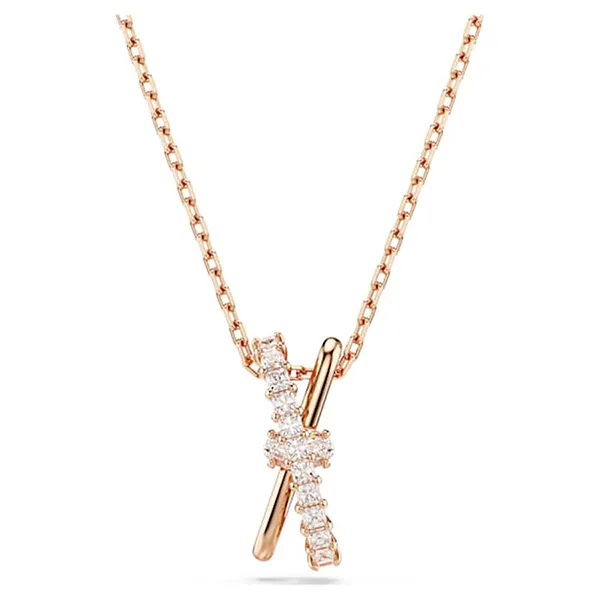Dây Chuyền Nữ Swarovski Hyperbola Pendantmixed Cuts, Twist, White, Rose Gold-Tone Plated 5689788 Màu Vàng Hồng