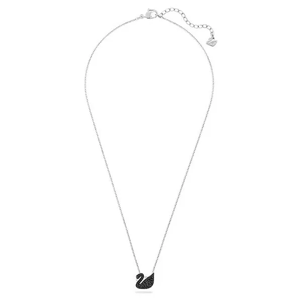 Dây Chuyền Nữ Swarovski Iconic Swan Pendant Swan, Small, Black, Rhodium Plated 5347330 Màu Bạc