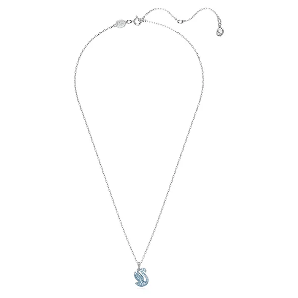 Dây Chuyền Nữ Swarovski Iconic Swan pendant Swan, Small, Blue, Rhodium Plated 5680422 Màu Xanh Bạc