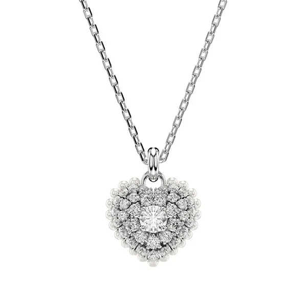 Dây Chuyền Nữ Swarovski Idyllia Pendant Heart, White, Rhodium Plated 5684386 Màu Bạc