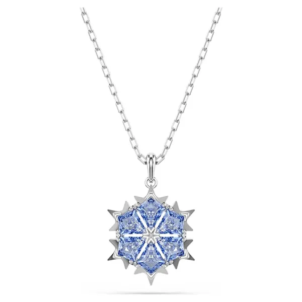 Dây Chuyền Nữ Swarovski Magic Pendant Snowflake, Blue, Rhodium Plated 5735399 Màu Xanh Bạc