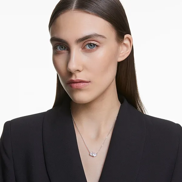 Dây Chuyền Nữ Swarovski Mesmera Necklace Heart, White, Rhodium Plated 5517117 Màu Bạc