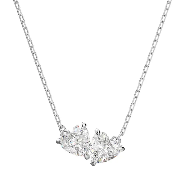 Dây Chuyền Nữ Swarovski Mesmera Necklace Heart, White, Rhodium Plated 5517117 Màu Bạc