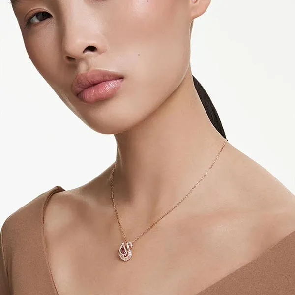 Dây Chuyền Nữ Swarovski Pendant Red, Rose Gold-tone Plated 5732413 Màu Vàng Hồng