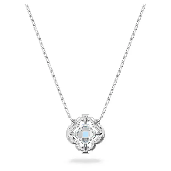 Dây Chuyền Nữ Swarovski Sparkling Dance Necklace Clover, Blue, Rhodium Plated 5642927 Màu Bạc
