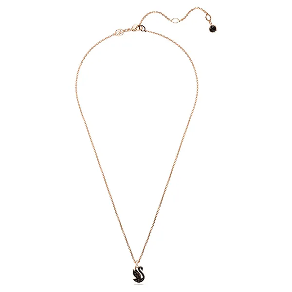 Dây Chuyền Nữ Swarovski Swan Pendant Swan, Small, Black, Rose gold-tone Plated 5678046 Màu Vàng Hồng