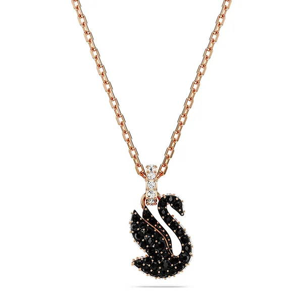 Dây Chuyền Nữ Swarovski Swan Pendant Swan, Small, Black, Rose gold-tone Plated 5678046 Màu Vàng Hồng