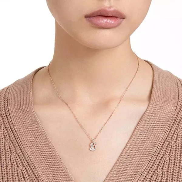 Dây Chuyền Nữ Swarovski Swan, Small, White, Rose Gold-tone Plated 5647555 Màu Vàng Hồng