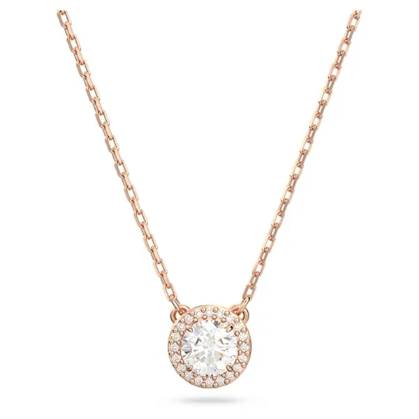 Dây Chuyền Nữ Swarovski Una Angelic Pendant Round Cut, Pavé, White, Rose Gold Tone Plated 5636272 Màu Vàng Hồng