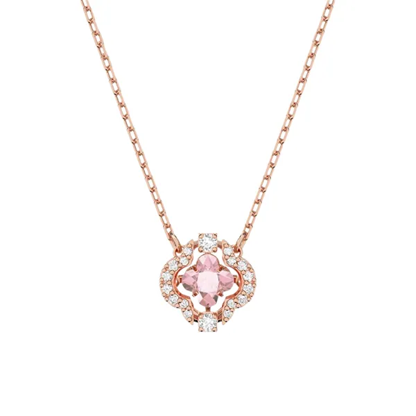Dây Chuyền Nữ Swarovski Una Necklace Clover, Pink, Rose Gold-Tone Plated 5514488 Màu Vàng Hồng